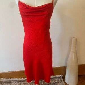 House of Harlow 1960 Strapless Scarlet Cowl Slip Dress